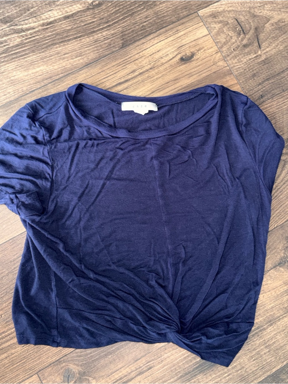 Casual Navy Twist-Front Women's Top